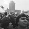 25 лютага 1990 года, перадвыбарчы мітынг, які скончыўся патрабаваннем прамога эфіру для БНФ на тэлебачанні  